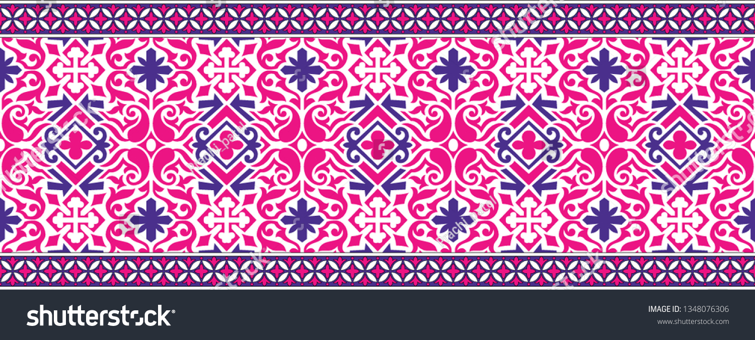 Traditional Silk Border Pattern Stock Illustration 1348076306 ...