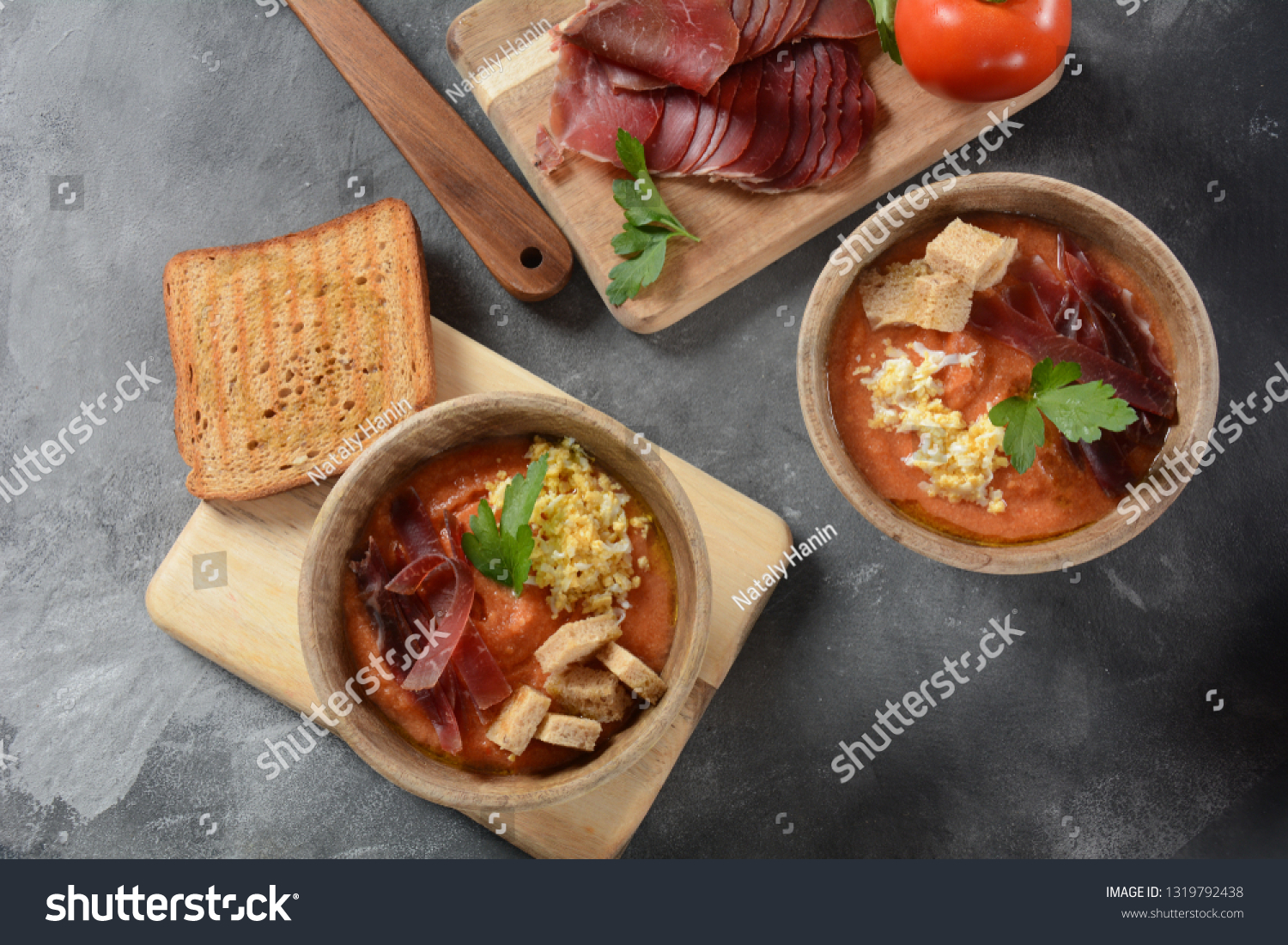 Traditional Spanish Andalusian Tomato Cream Soup Stock Photo Edit