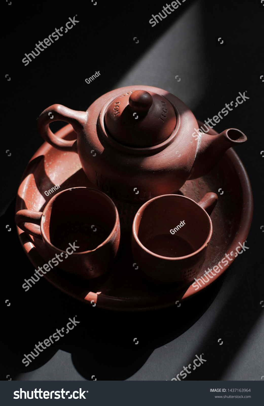 Traditional Tea Set Made Clay Pottery Stock Photo Edit Now