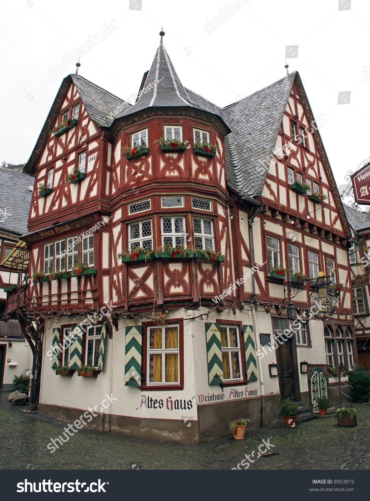  Traditional  14th Century German  House  Bacharach Stock 