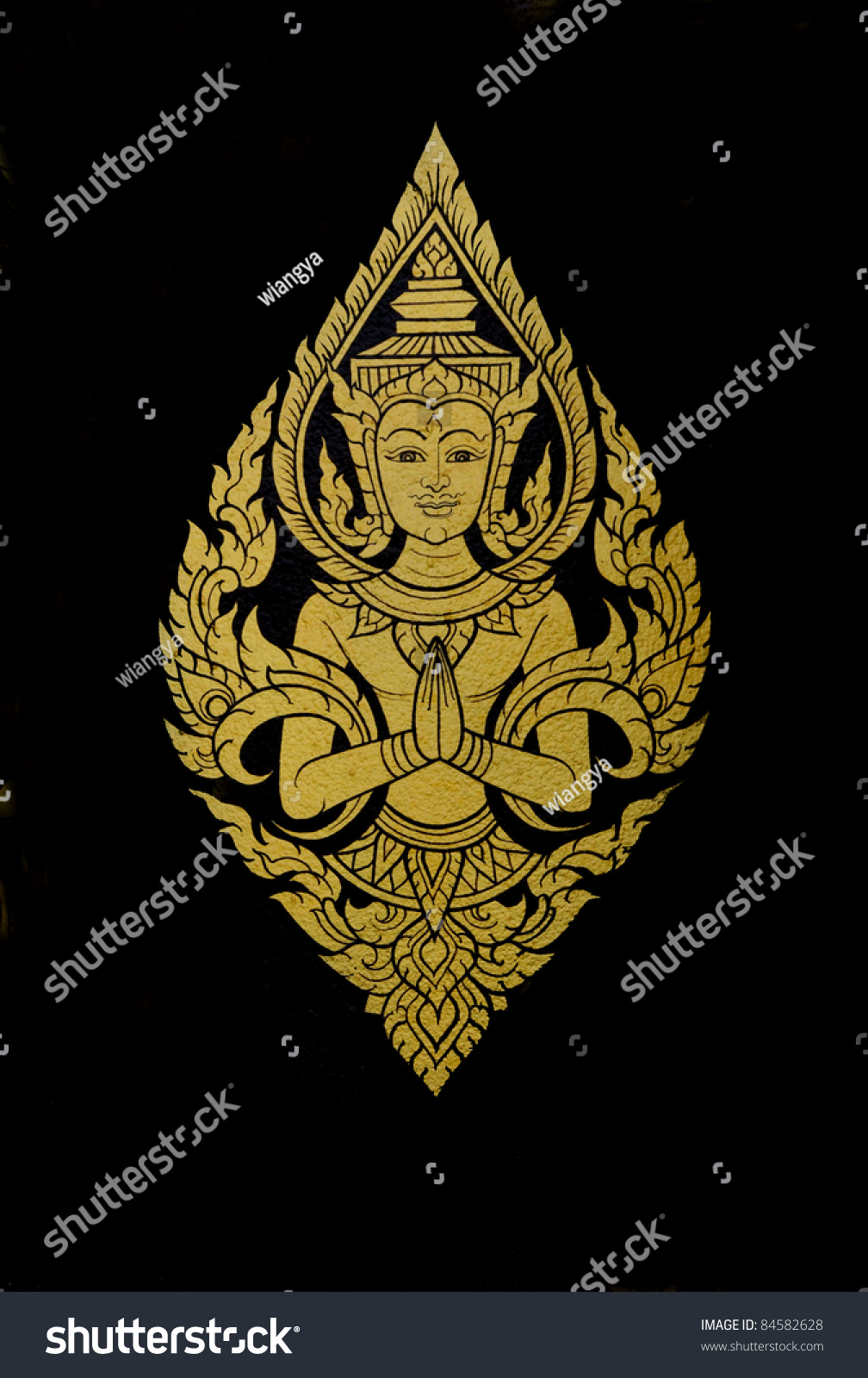 Traditional Thai Art, Hello God. Stock Photo 84582628 : Shutterstock