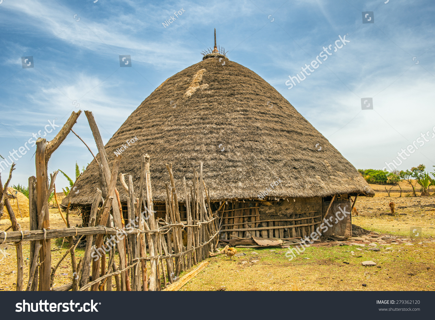 Traditional Village House Near Addis Ababa, Ethiopia, Africa Stock ...