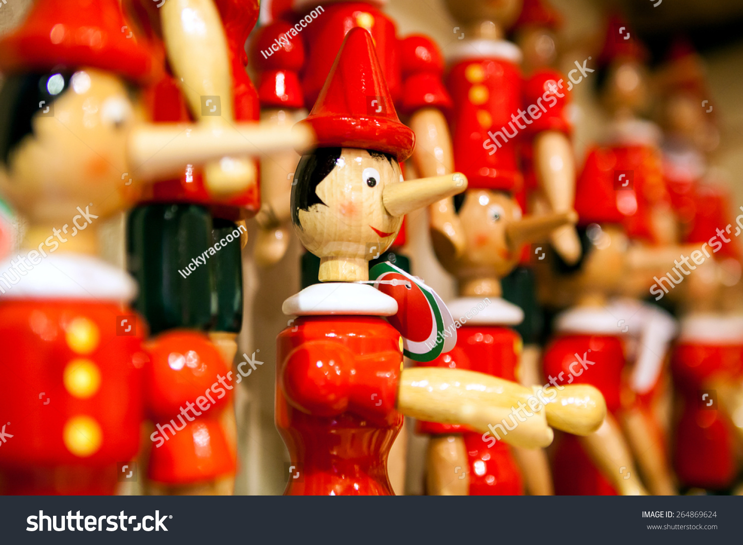 Traditional Wooden Pinocchio Toy. Italy. Stock Photo 264869624 ...