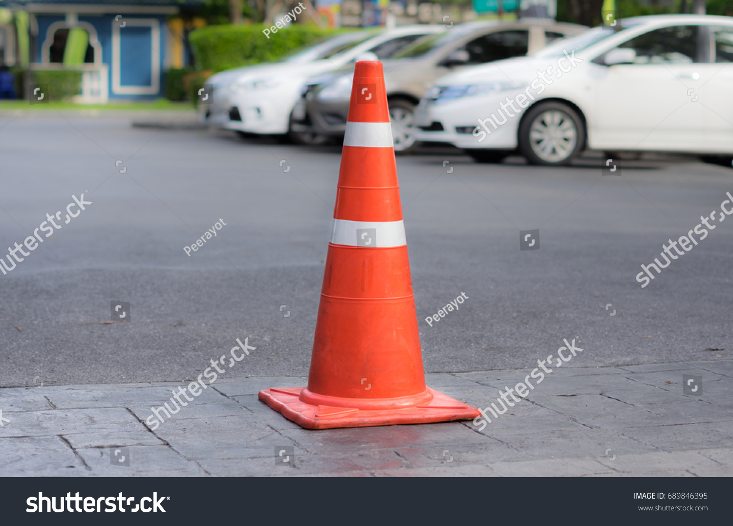 Traffic Cones Witches Hat Parking Area Stock Photo Edit Now