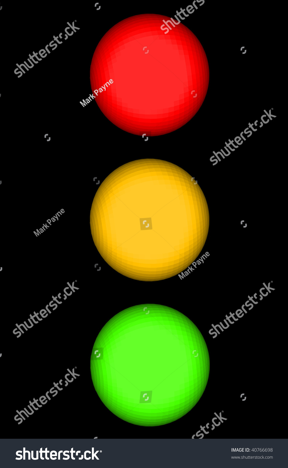 Traffic Light Or Stop Light With Red Yellow And Green Illuminated ...