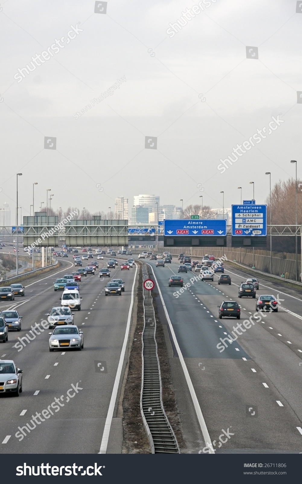 Traffic On The Famous A2 Near Amsterdam In The Netherlands Stock Photo ...