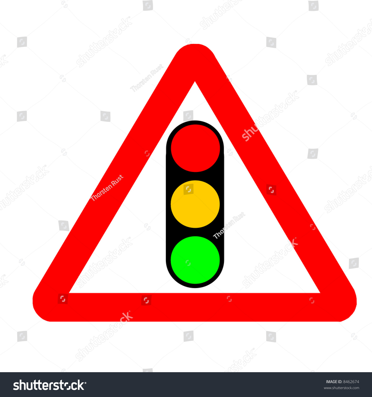 Traffic Sign - Warning, Attention Light Signal Ahead Stock Photo ...