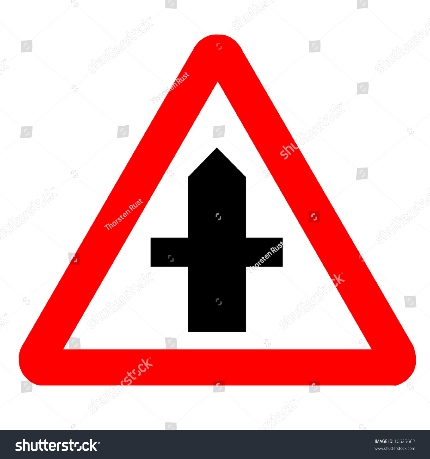 Traffic Sign - Warning Street Crossing Ahead Stock Photo 10625662 ...