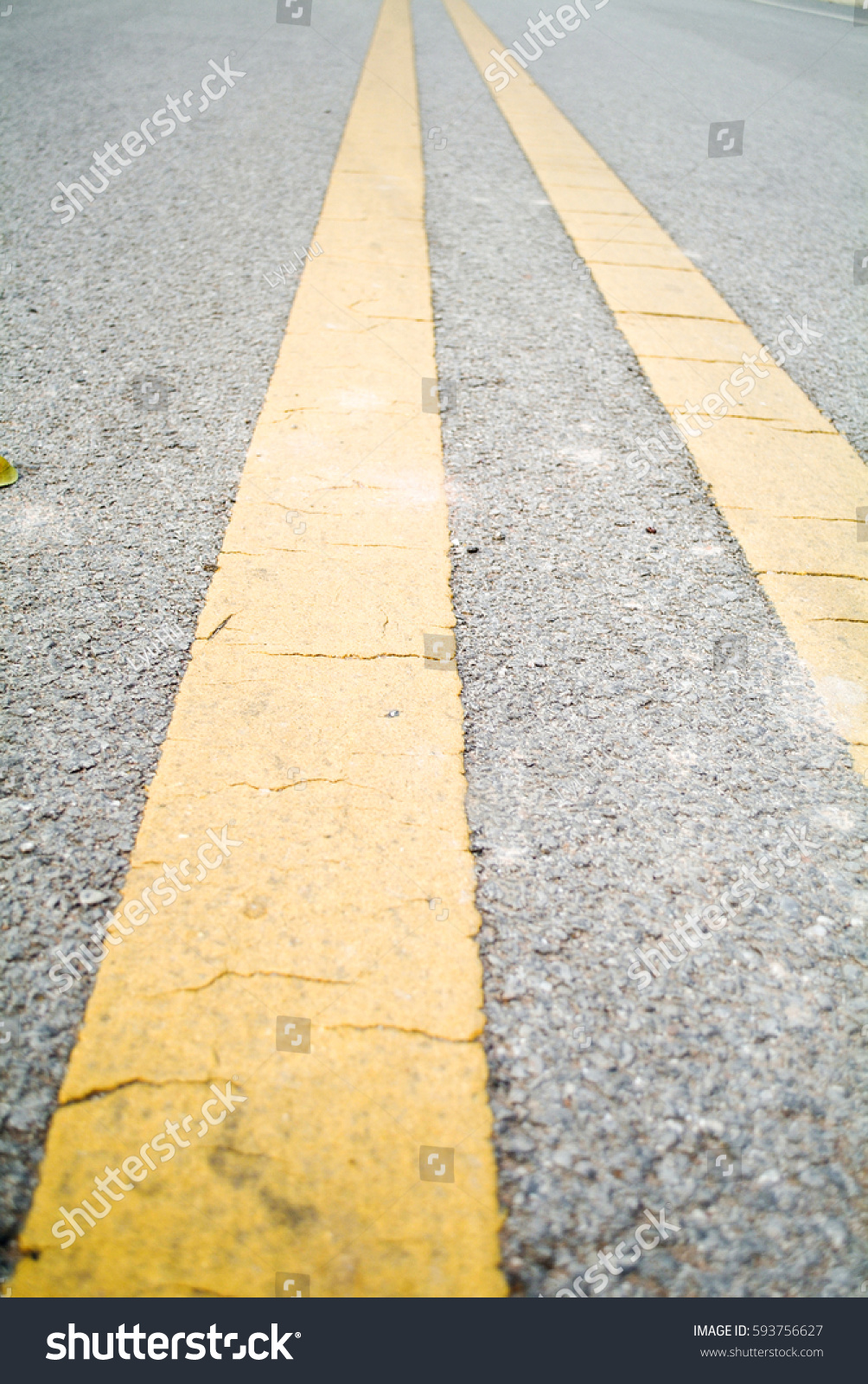 Traffic Yellow Lines Stock Photo (Edit Now) 593756627