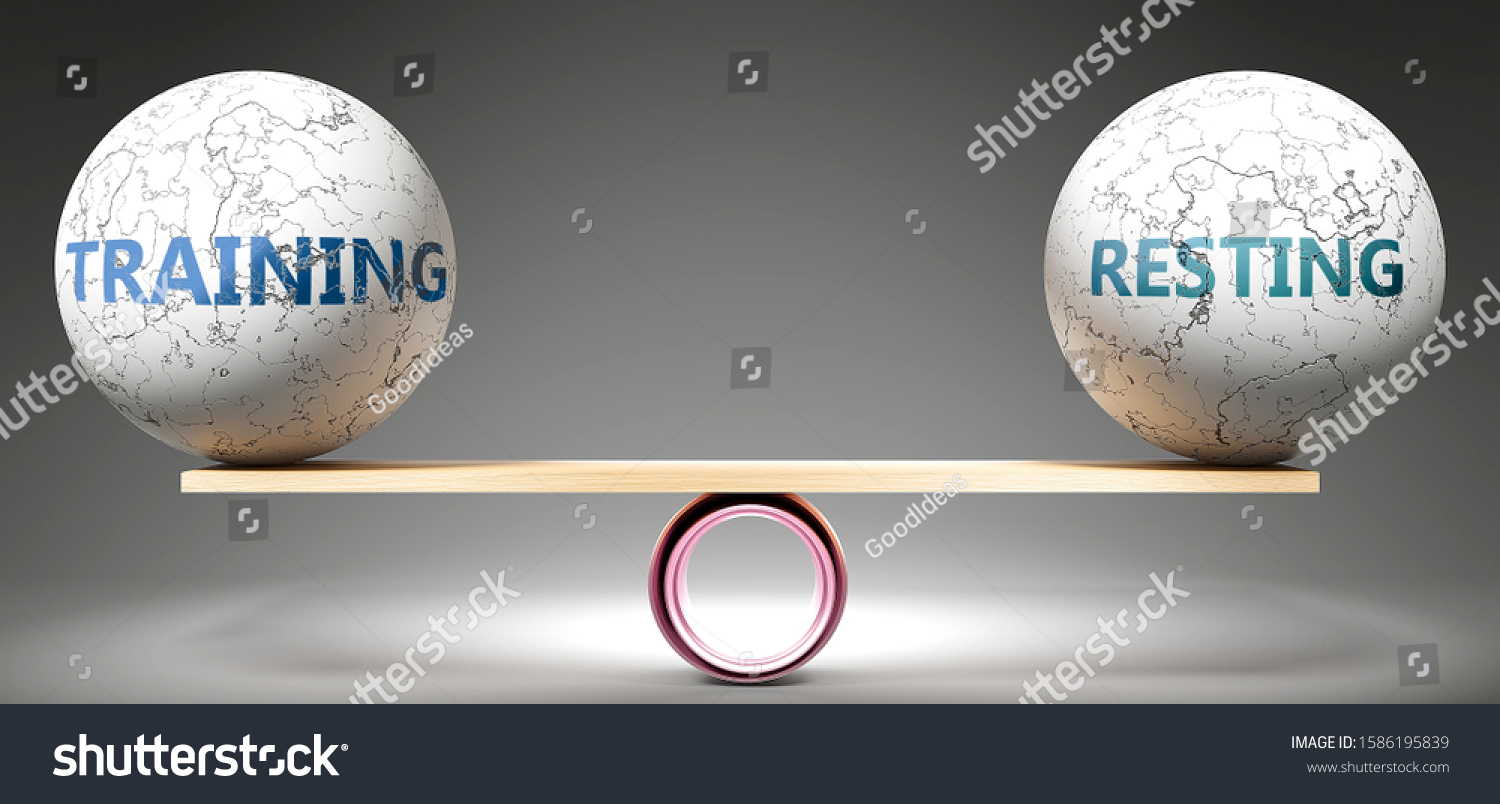 Training Resting Balance Pictured Balanced Balls Stock Illustration ...