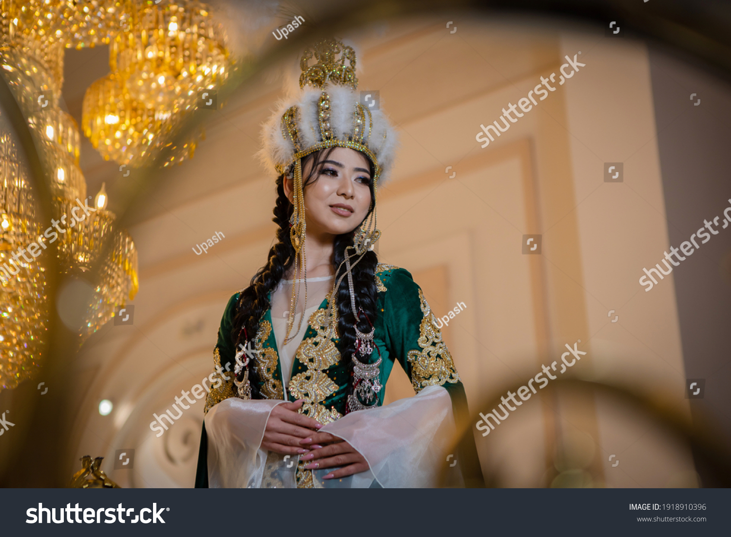 Kyrgyz Girls Images Stock Photos Vectors Shutterstock   Stock Photo Translation Results Asian Girl In National Costume Kyrgyz National Women S Clothing With 1918910396 