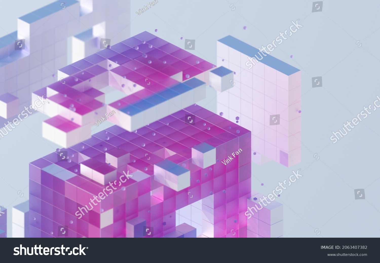 Translucent Gradients Cubes Materials 3d Rendering Stock Illustration ...