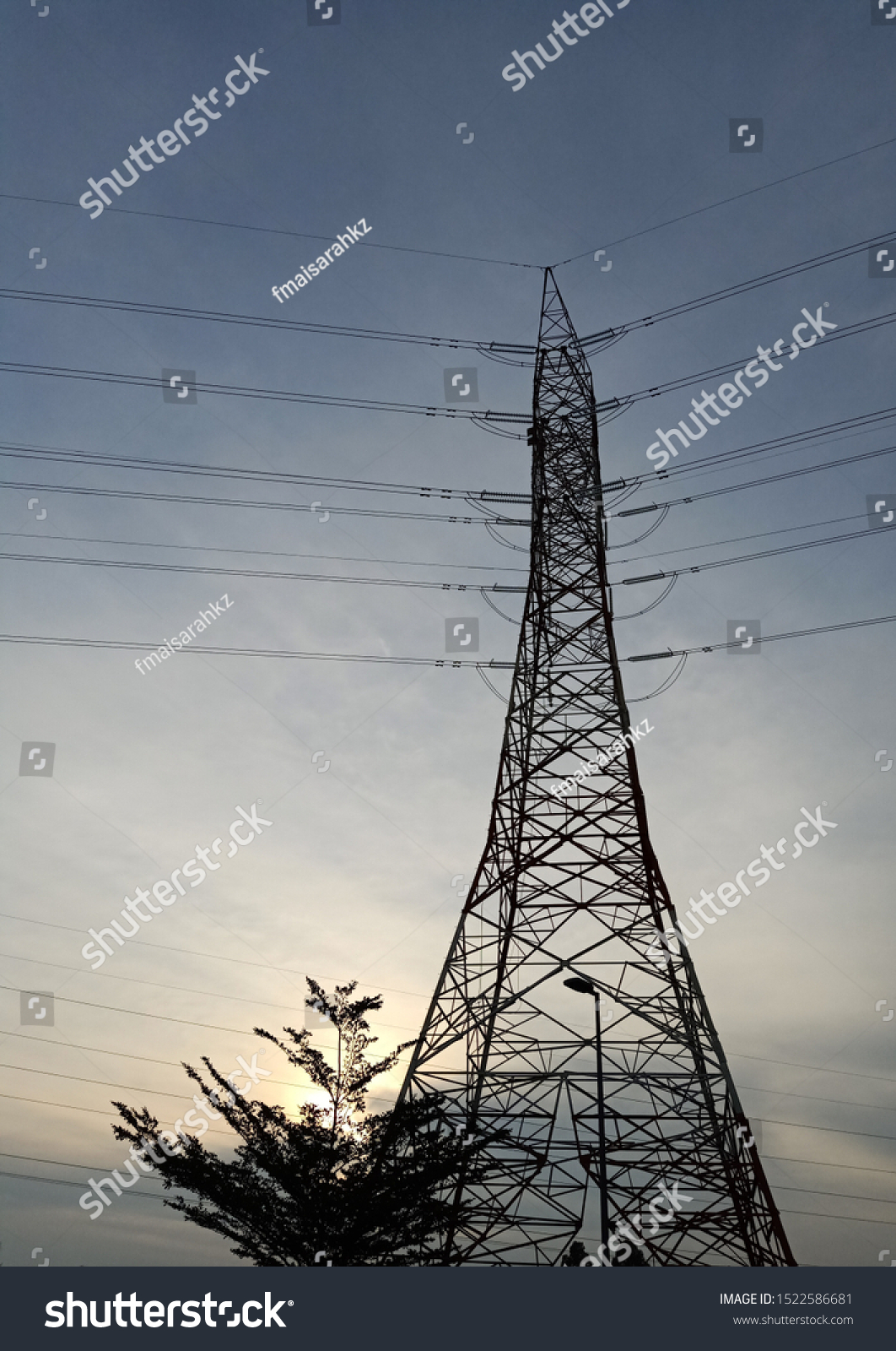 Transmission Electrical Power Tiang Elektrik Stock Photo Edit Now 1522586681