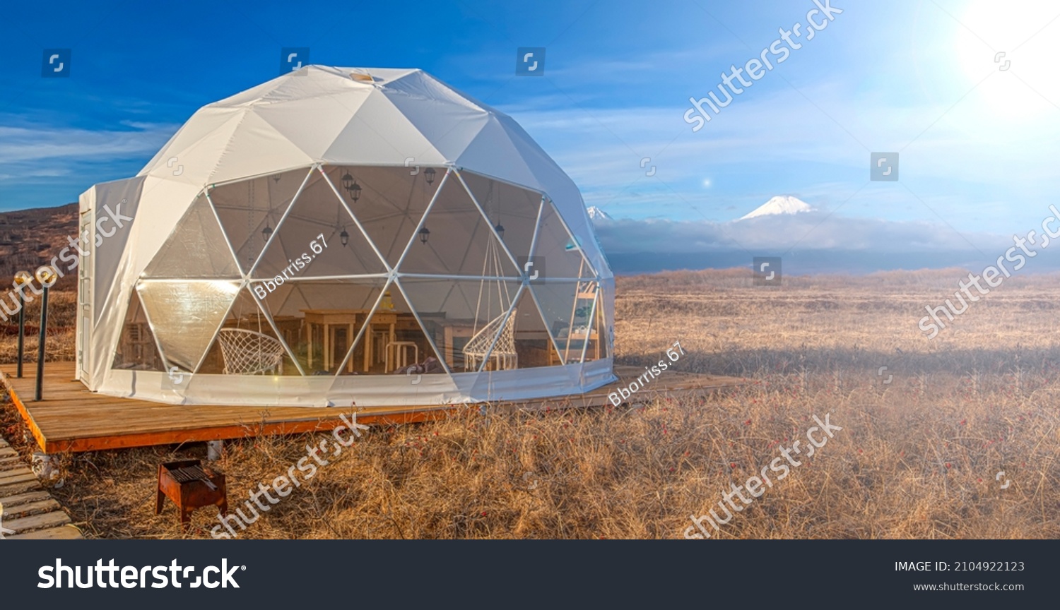 Transparent Bell Tower Pacific Ocean Glamping Stock Photo 2104922123 ...