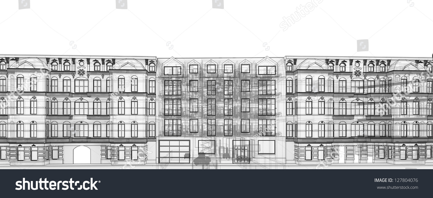 Apartment Building Graphic transparent wireframe graphic modern apartment house stock Apartment Building Graphic transparent wireframe graphic modern apartment house stock