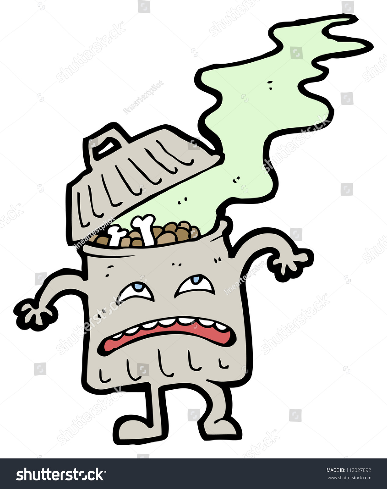 Trash Can Cartoon Character Stock Illustration 112027892 - Shutterstock