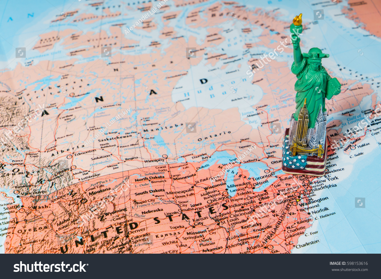 Travel Concept Usa Map Closeup - Stock Photo Travel Concept In The Usa Map Close Up 598153616
