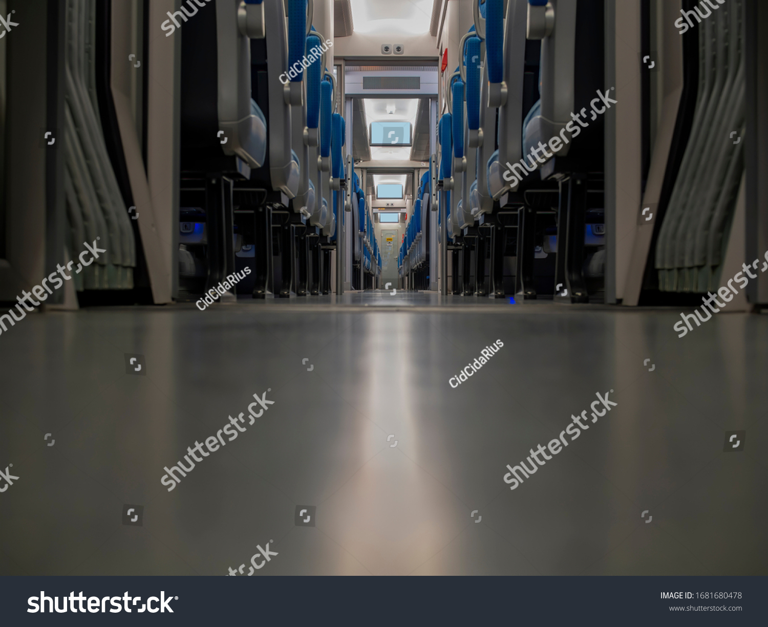 Train interior view empty seats - StockPhotography