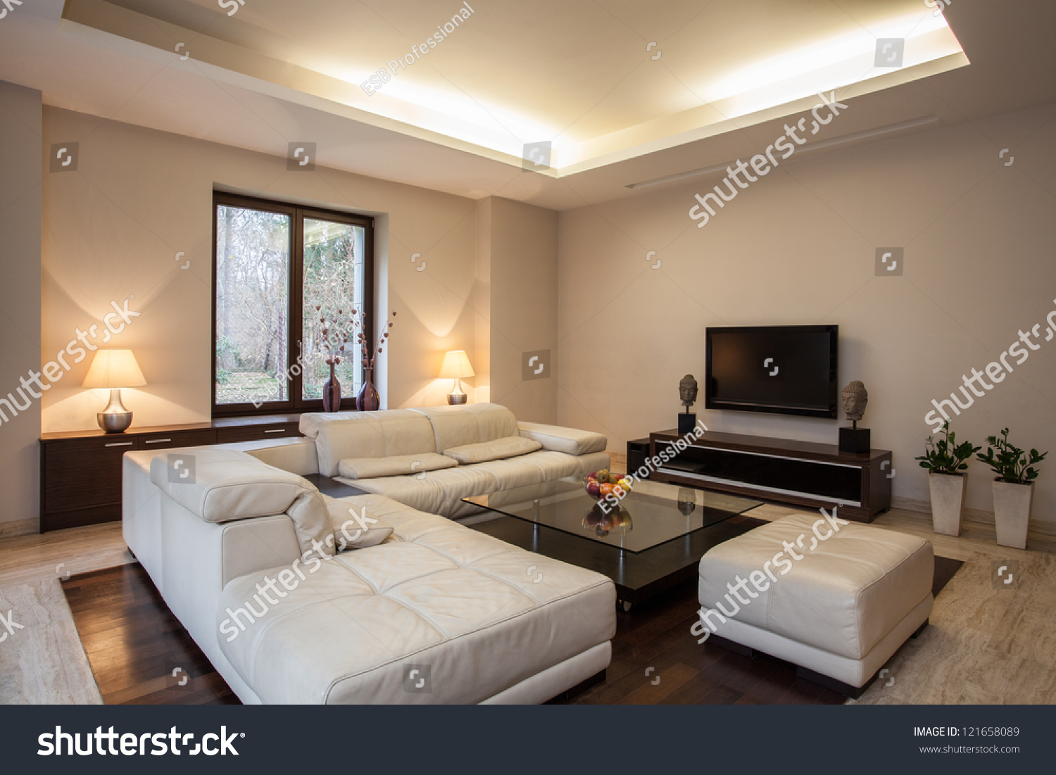 travertine house view on brightunusual living stock photo travertine house view on brightunusual living stock photo