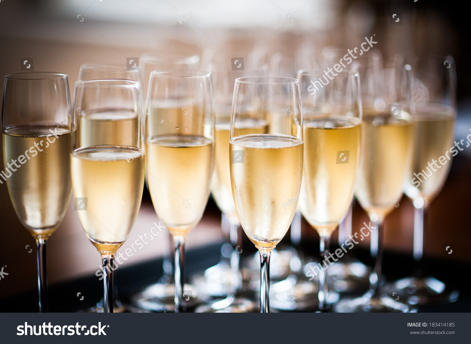 Tray Of Champagne Stock Photo 183414185 : Shutterstock