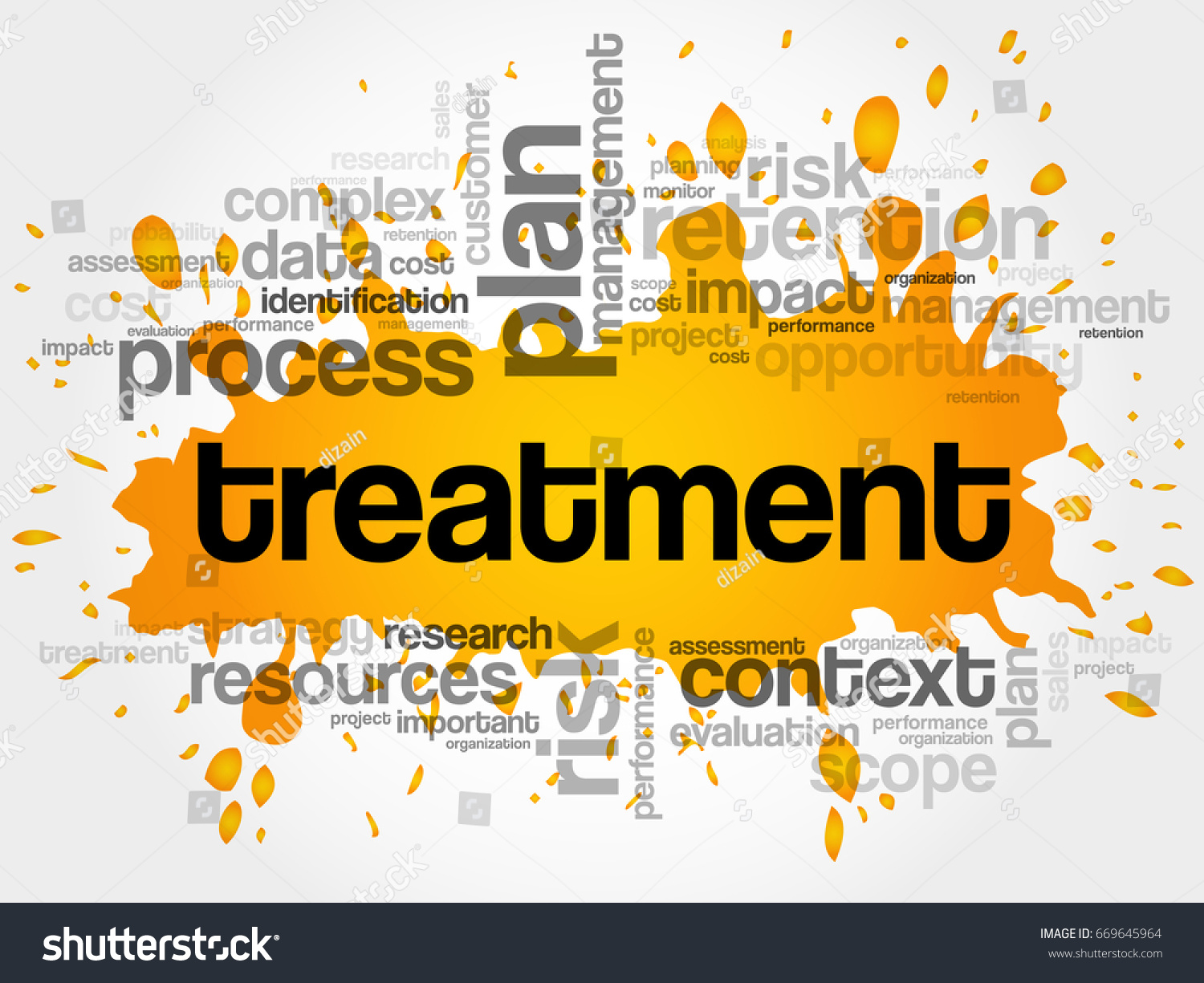 treatment-word-cloud-collage-business-concept-stock-illustration