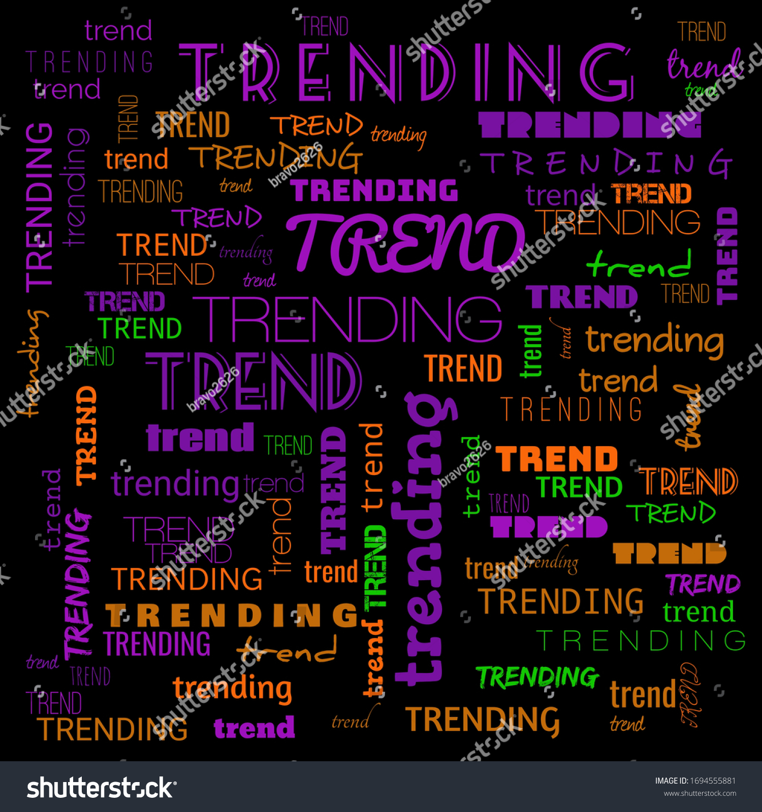 Trending Word Art Top Trending Wordcloud Stock Illustration 1694555881