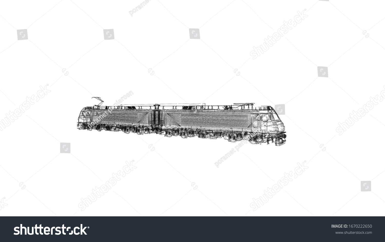Trian Model Body Structure Wire Model Stock Illustration 1670222650