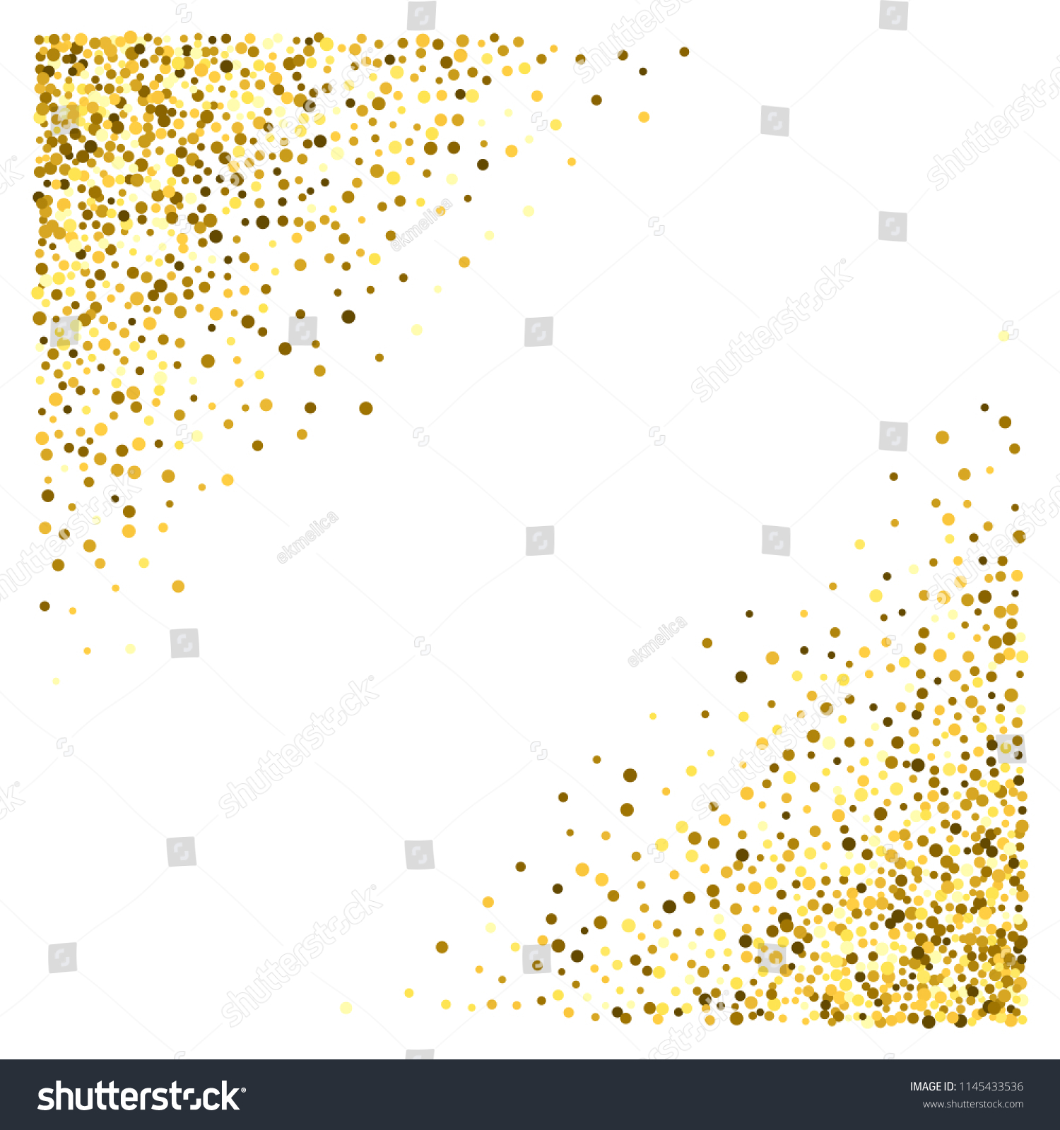 Triangle Corner Gold Frame Border Glitter Stock Illustration 1145433536 ...