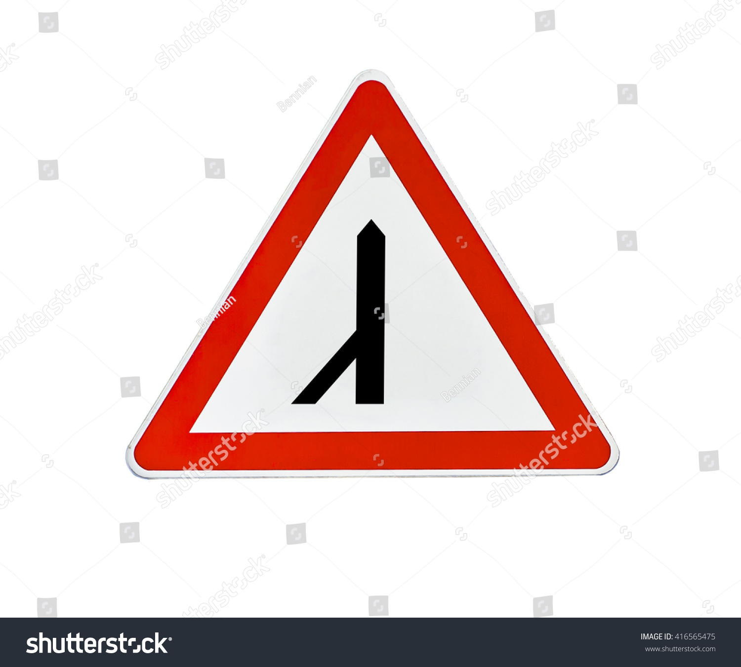 Triangle Road Sign Left Turn Stock Photo 416565475 - Shutterstock