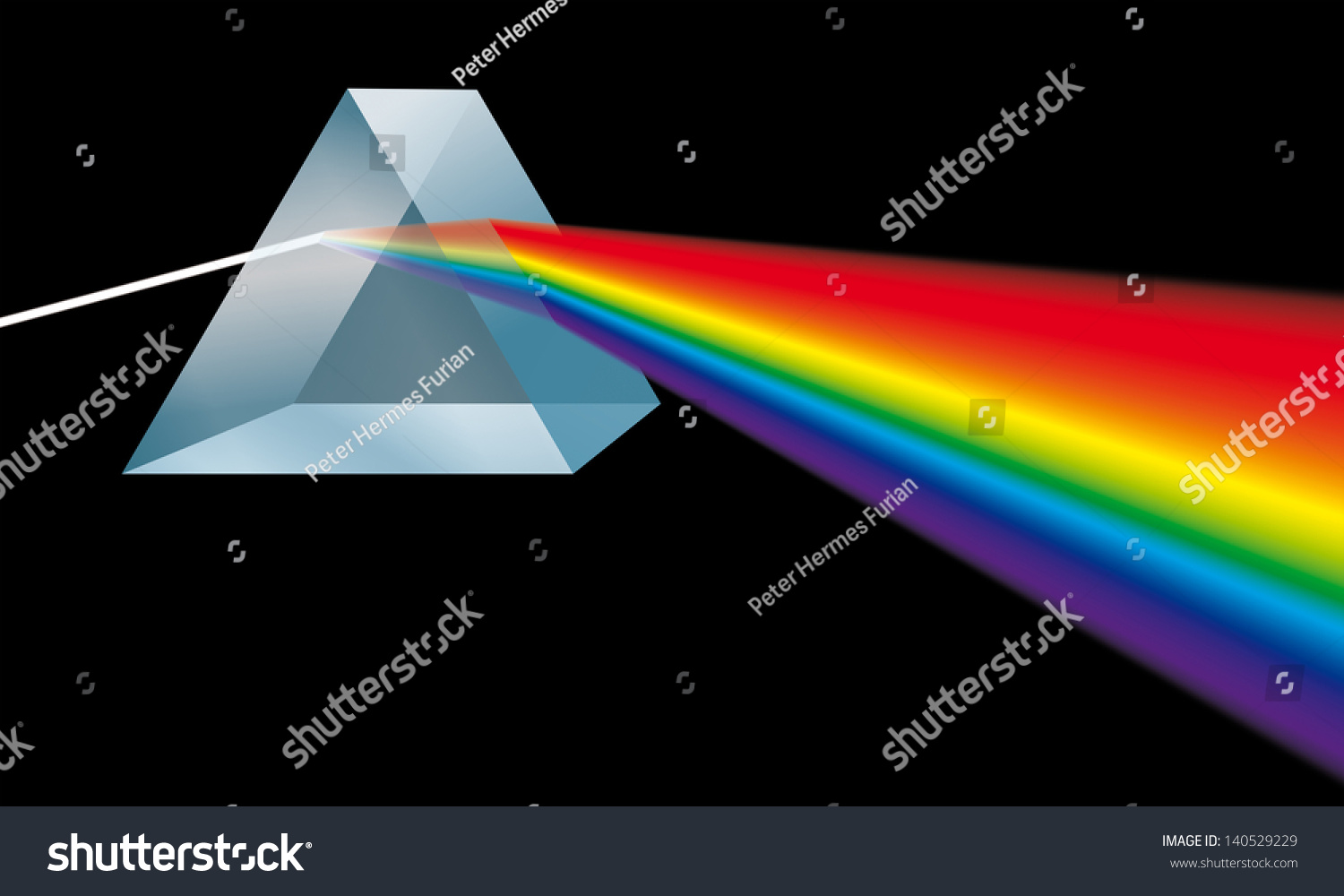 Triangular Prism Breaks Light Into Spectral Colors Stock Photo ...