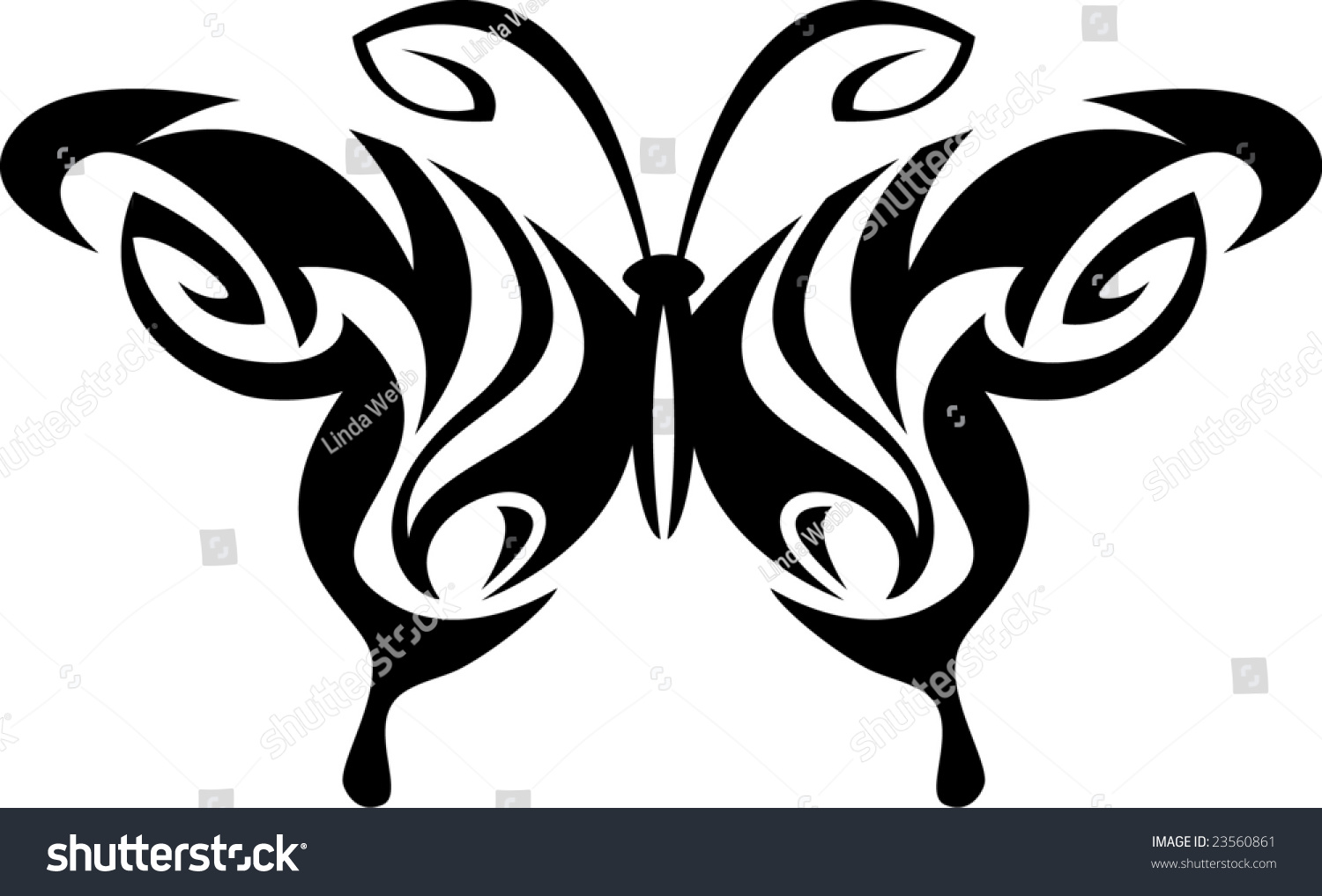 Tribal Butterfly Tattoo Design Stock Illustration 23560861 - Shutterstock