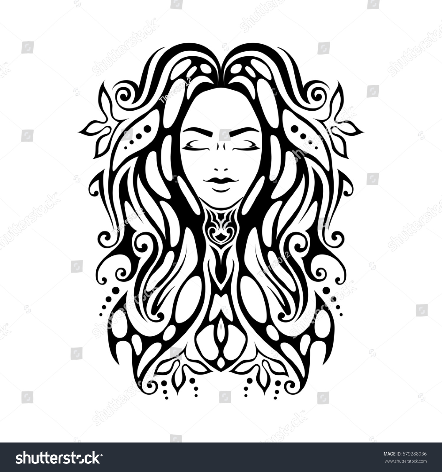 tribal tattoo illustration face close stock illustration tribal tattoo illustration face close stock illustration