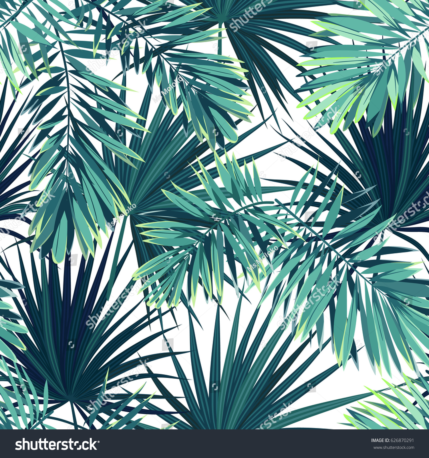 Tropical Background Jungle Plants Seamless Tropical Stock Illustration ...