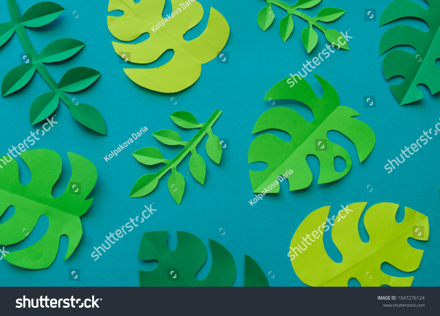 tropical-handcrafted-papercraft-nature-petalshobby-paper-stock-photo