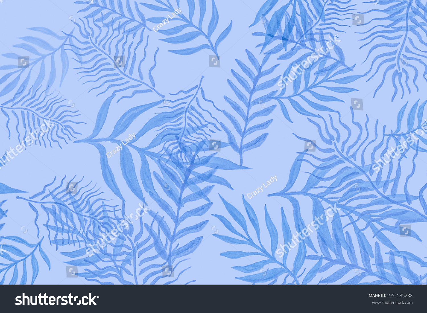 Tropical Illustrations Gray Palm Leaf Drawings Stock Illustration