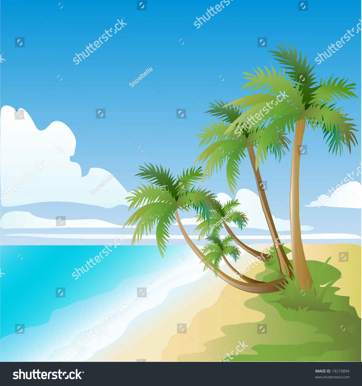 Tropical Paradise Illustration Stock Illustration 19210894