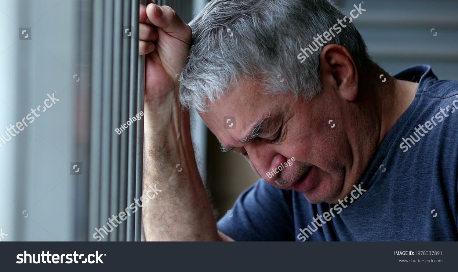 Troubled Older Man Crying Sad Depressed Stock Photo 1978337891 ...