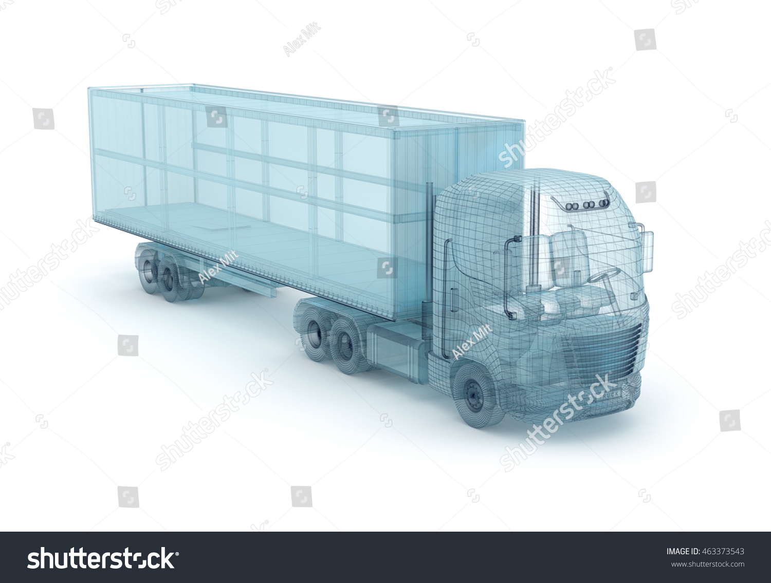 Truck Cargo Container Wire Model My Stock Illustration 463373543 ...