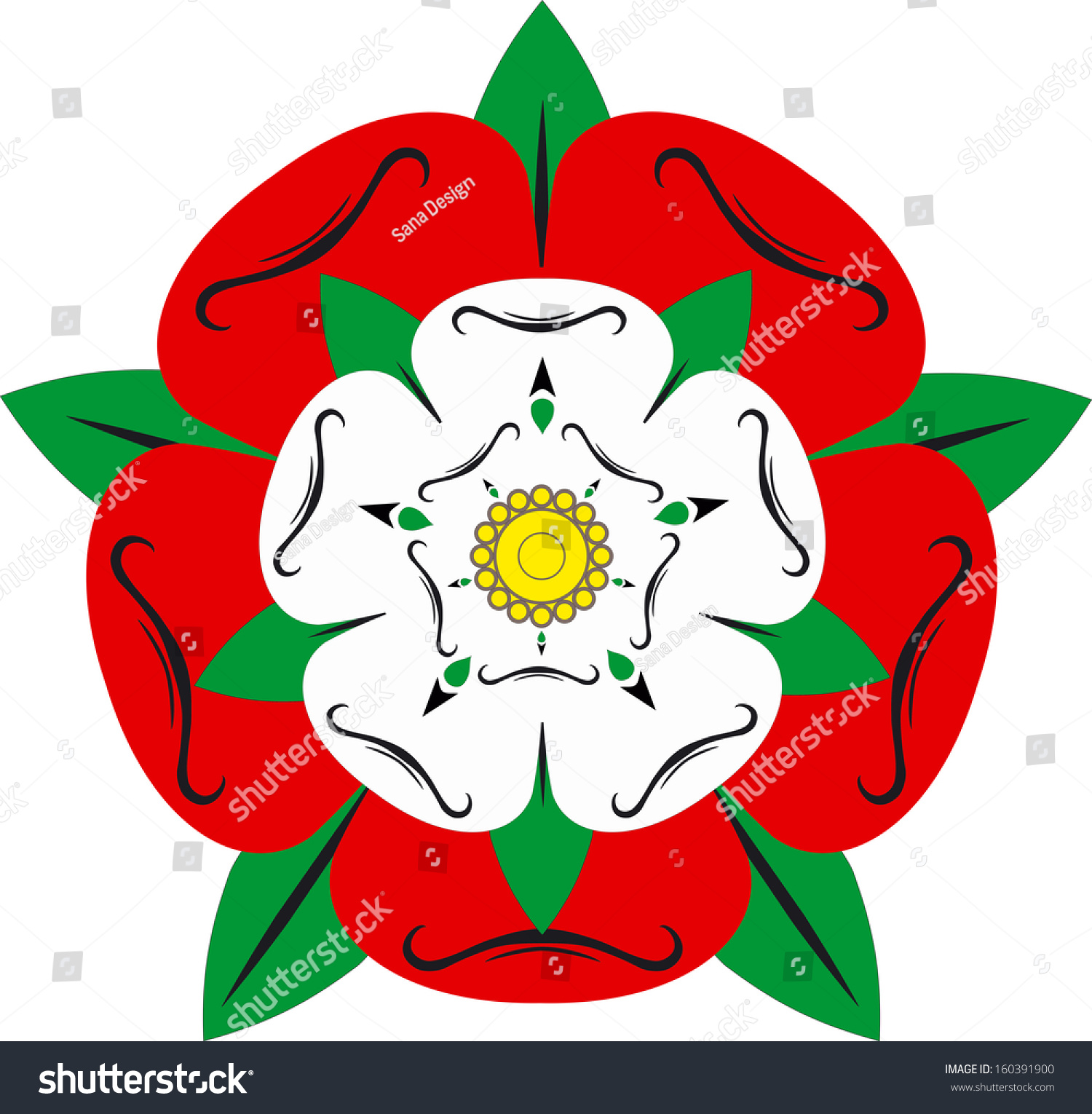 Tudor Rose - Illustration - 160391900 : Shutterstock