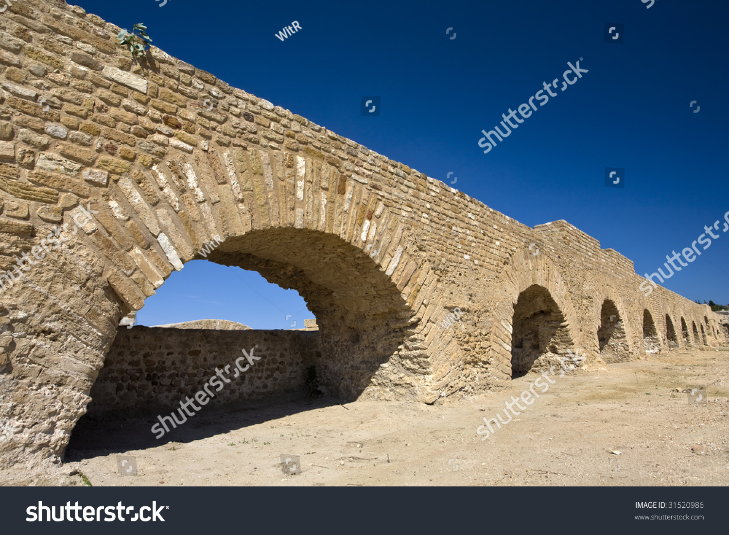 Tunisia. Ancient Carthage. Reconstruction Of The Aqueduct Supplied ...