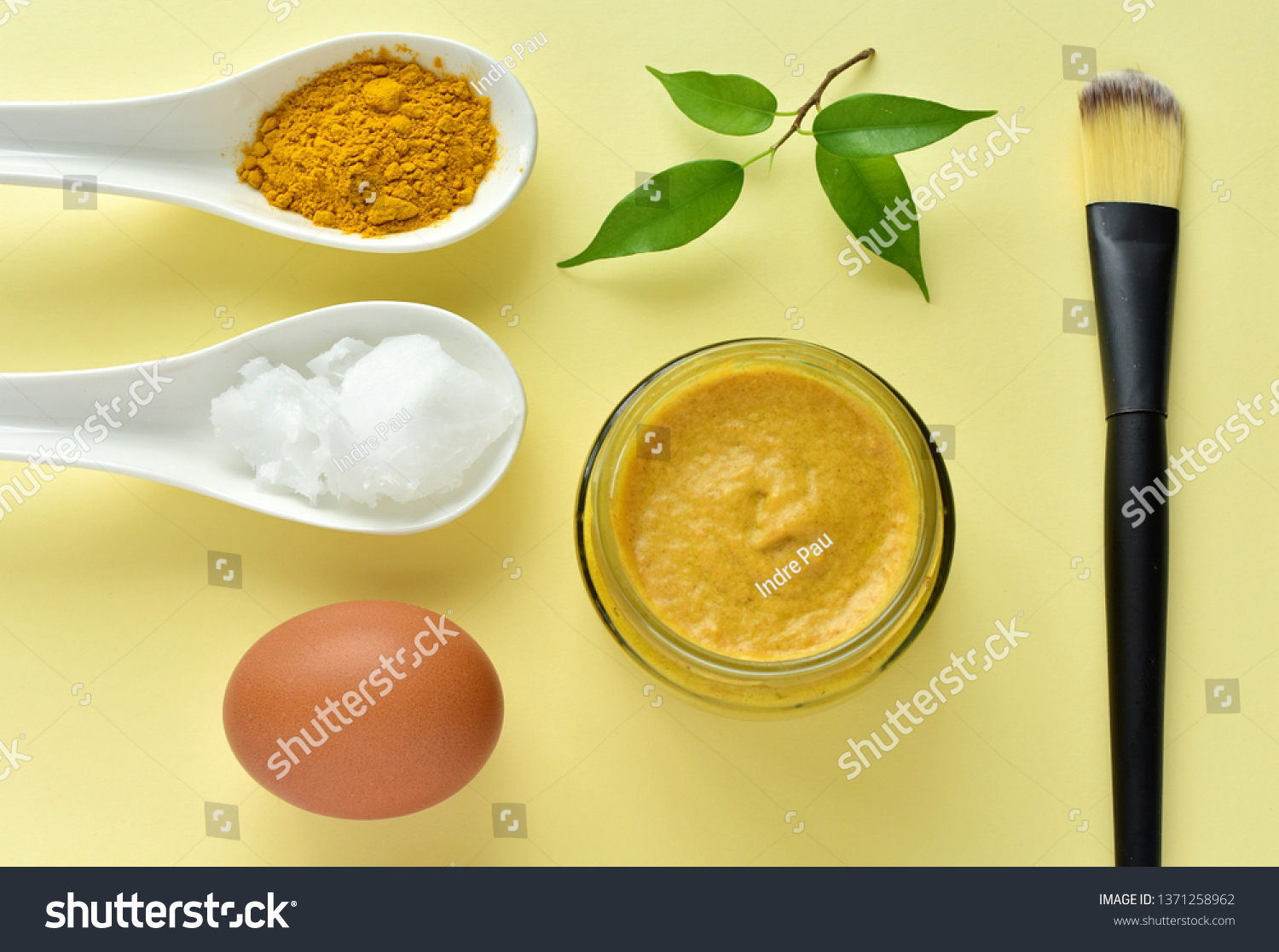 Download Turmeric Facial Mask Wrinkles Coconut Oil Beauty Fashion Stock Image 1371258962 PSD Mockup Templates