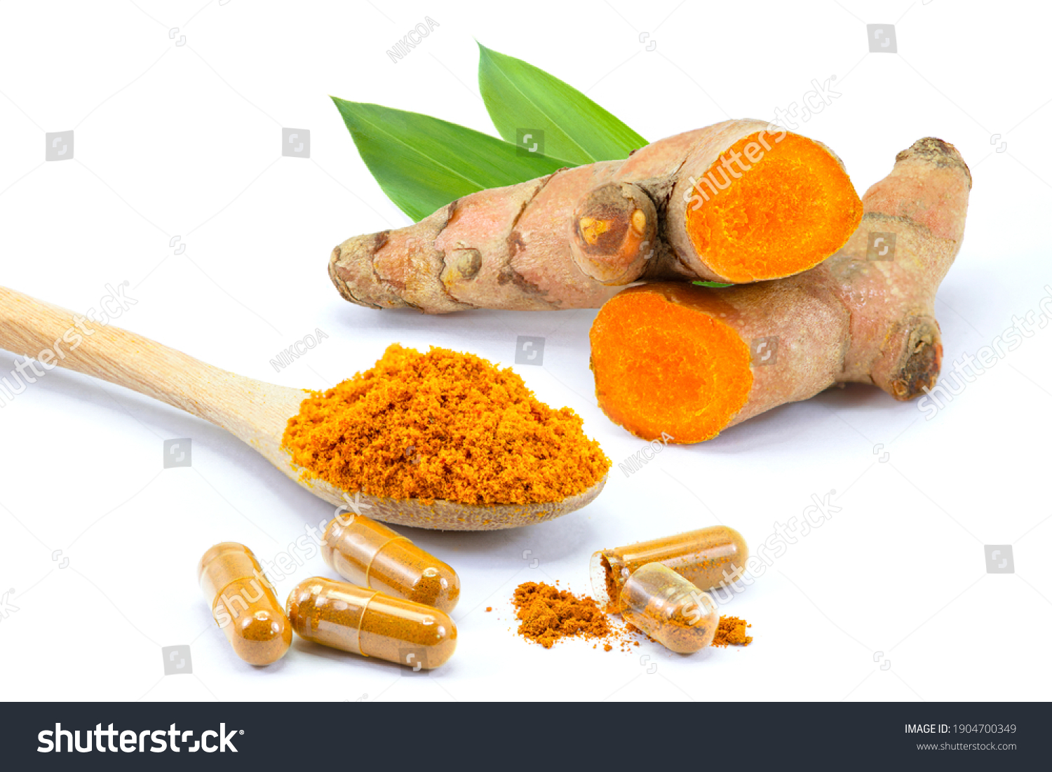 Turmeric Herbal Powder Capsules Tumeric Root Stock Photo 1904700349 ...