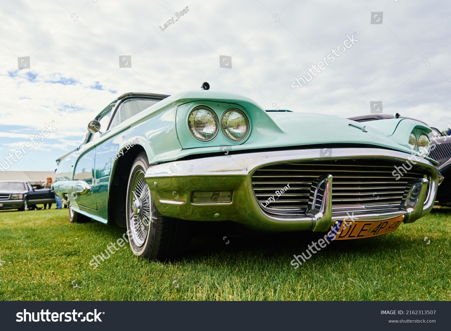 Turquoise Ford Thunderbird Vintage Car Show Stock Photo 2162313507