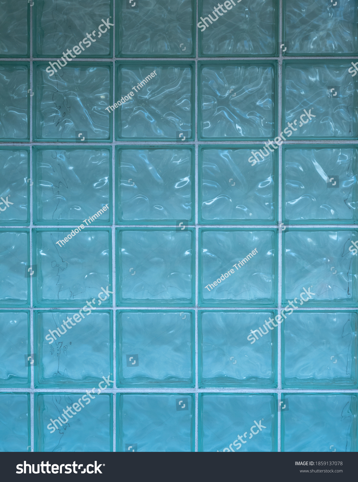 Turquoise Glass Block Wall Translucent Backdrop Stock Photo 1859137078 ...