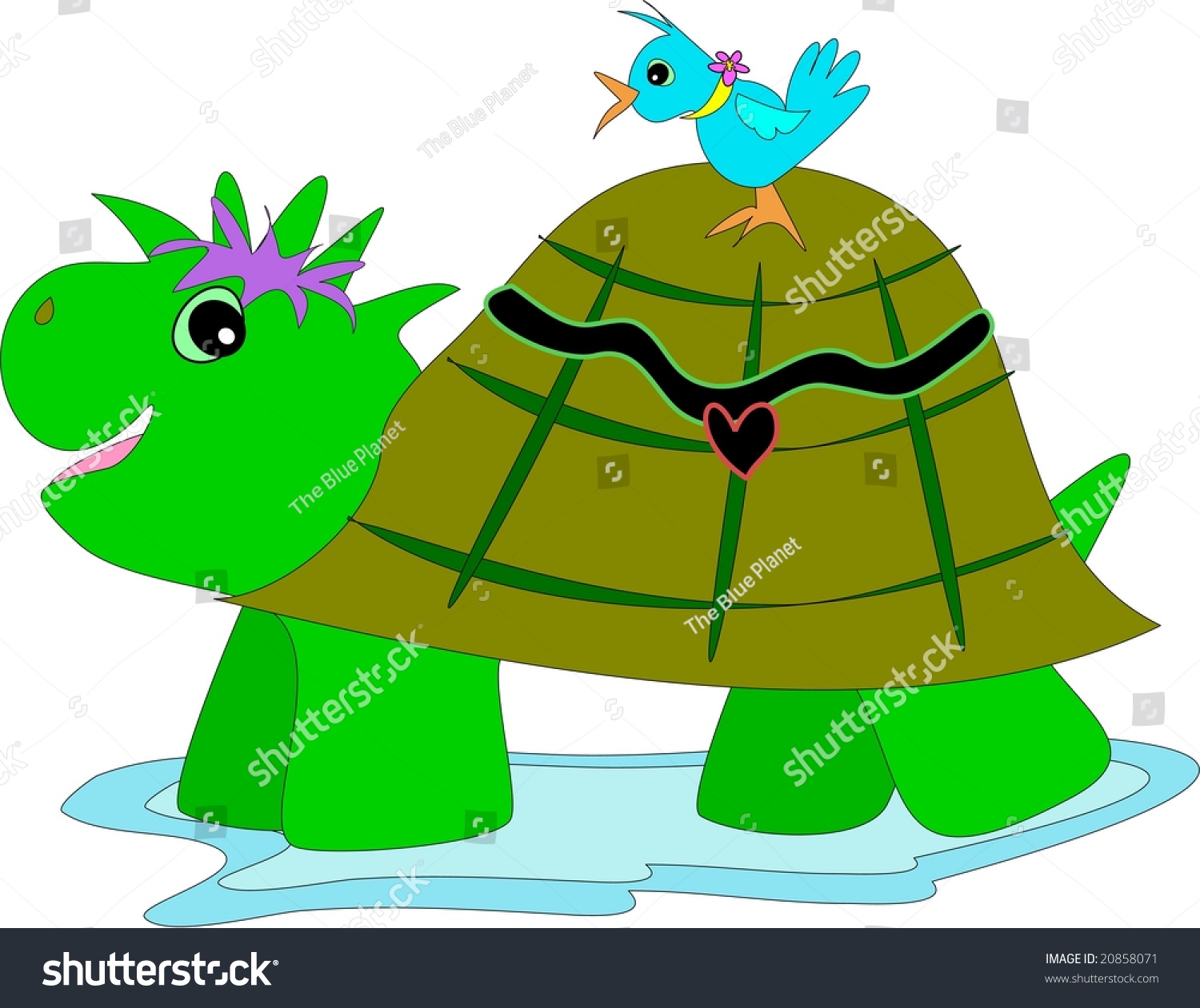 Turtle And Bird Are Friends Stock Photo 20858071 : Shutterstock