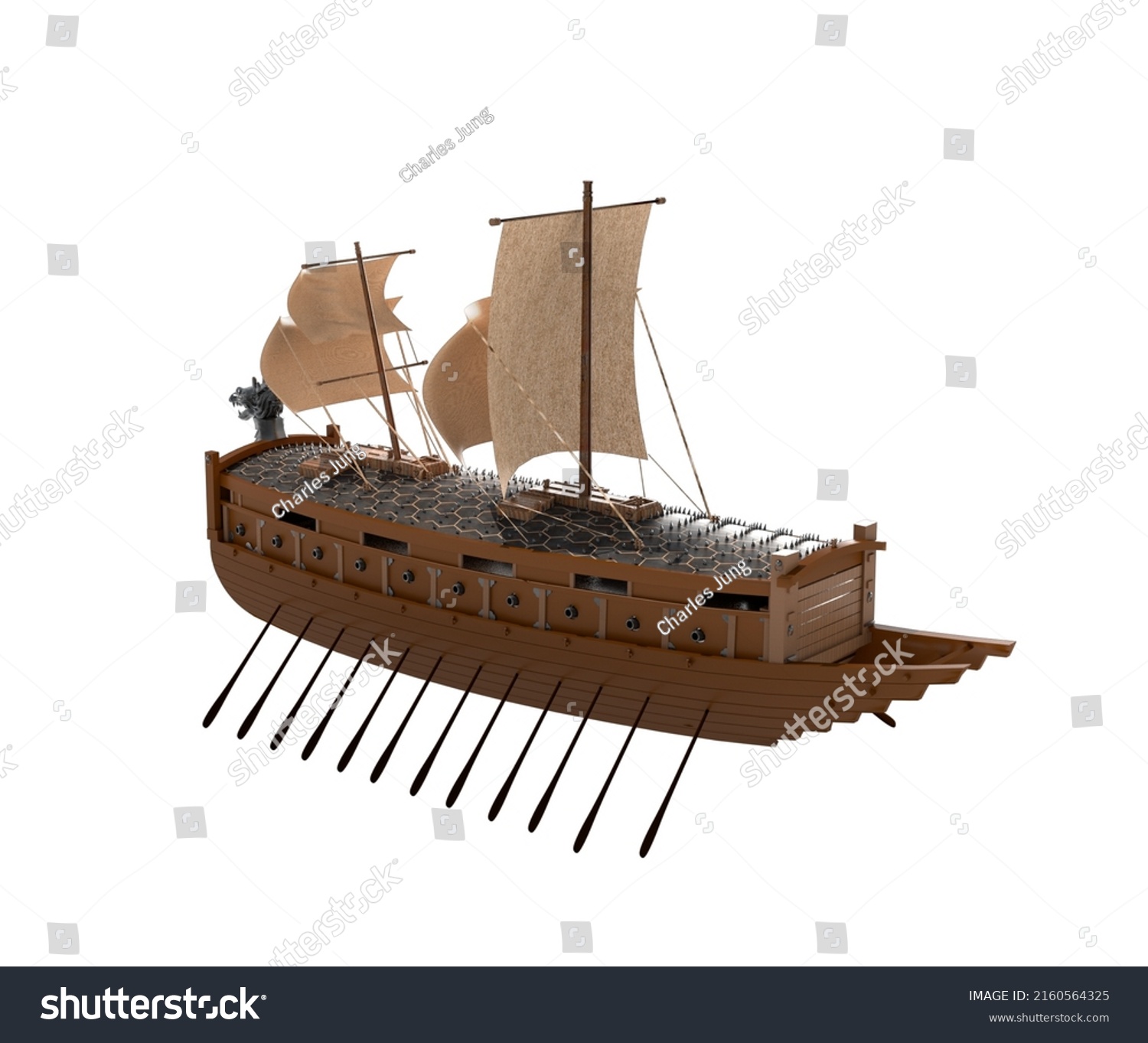 Turtle Ship 3d Illustration Modeling Composite Stock Illustration 