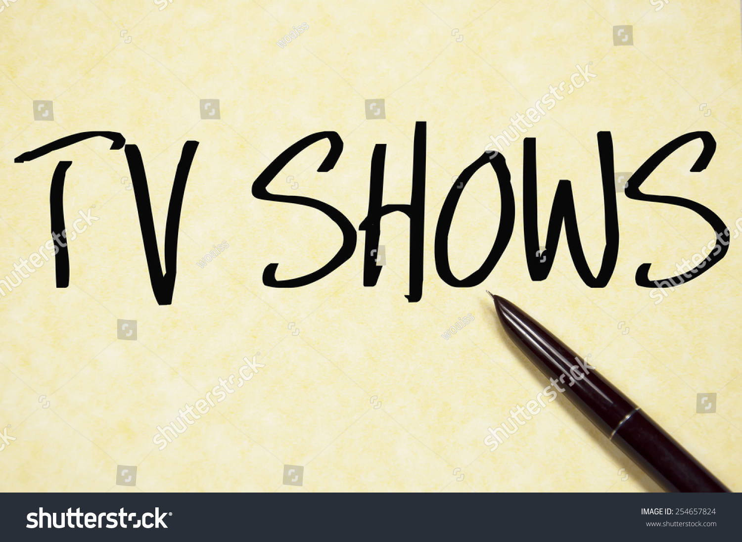 Tv Shows Text Write On Paper Stock Photo (Edit Now) 29