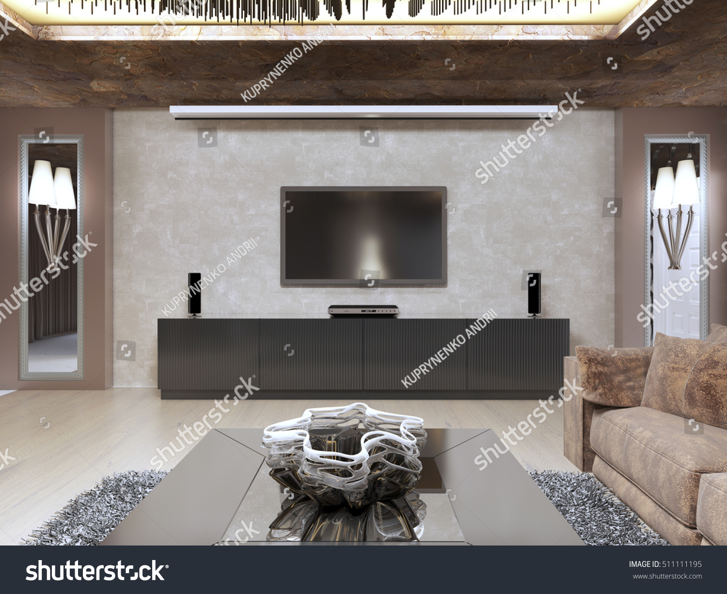 Tv Unit Luxury Living Room Designed Stock Illustration 511111195