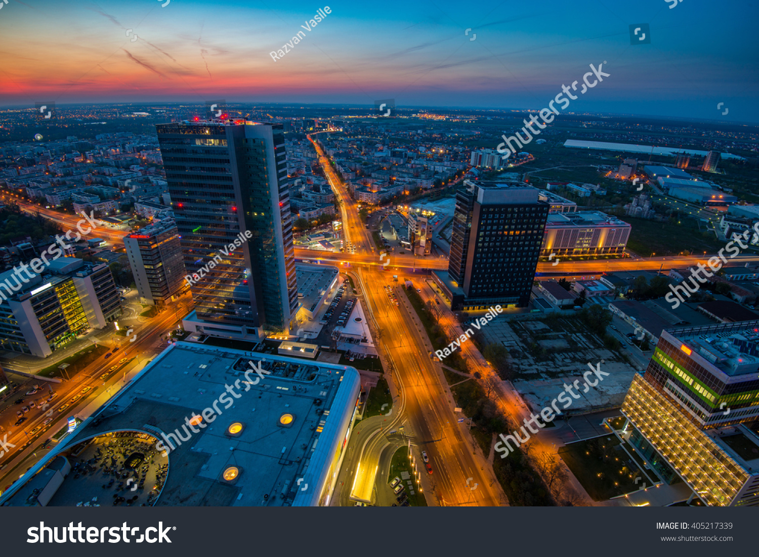 Twilight On Tallest Building Bucharest Stock Photo (Edit Now) 405217339