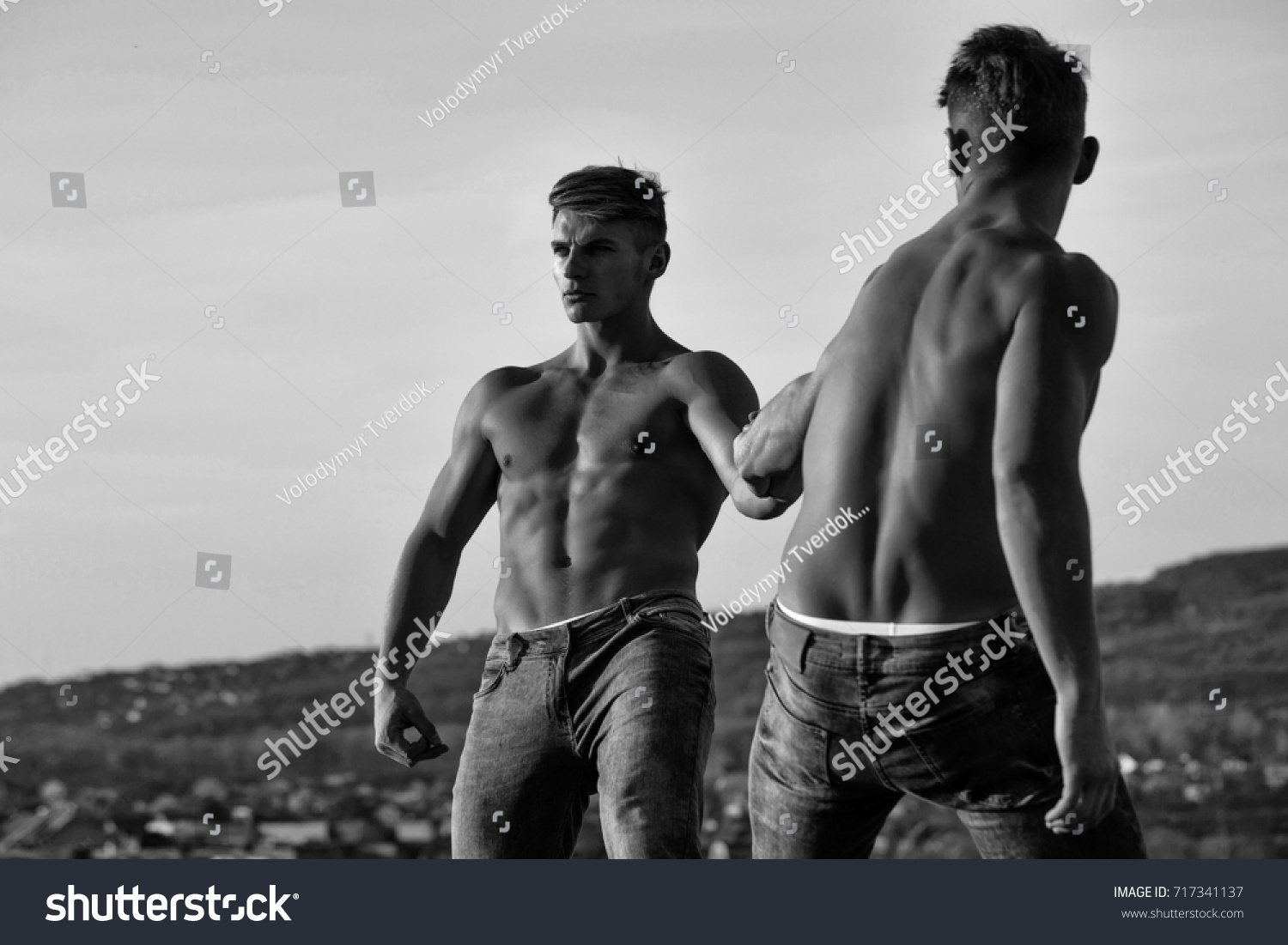 Twin Men Bodybuilders Athletes Sexy Muscular Stock Photo Shutterstock